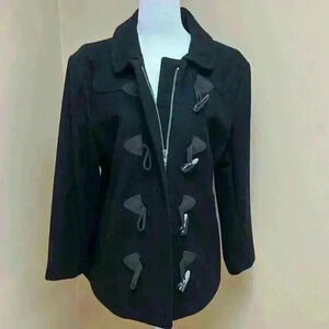 GAP Wool Coat with Zipper and Button Closure